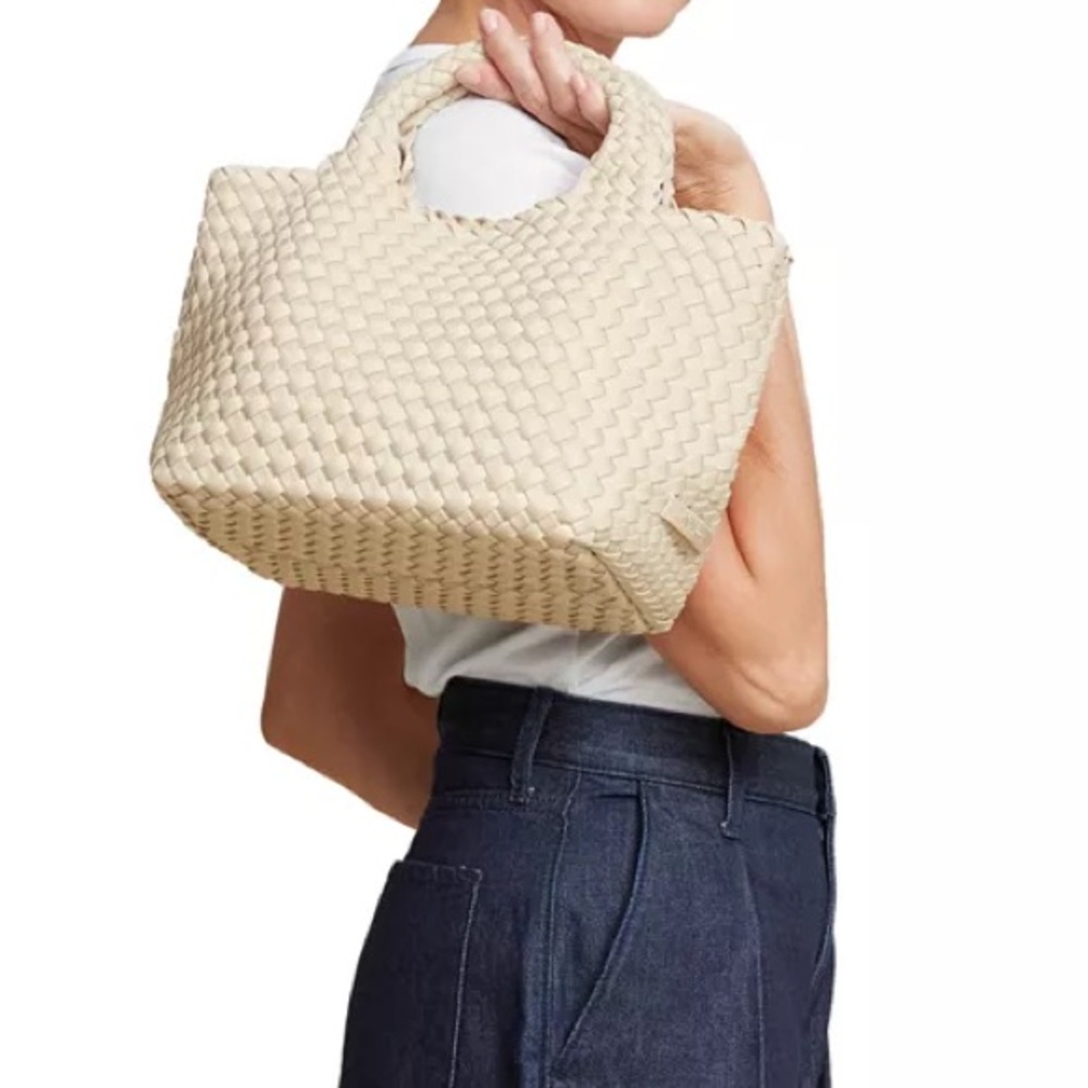 Naghedi Cream Woven Tote Bag - Size Small